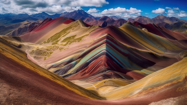 paisaje montana montana colores arco iris fondo